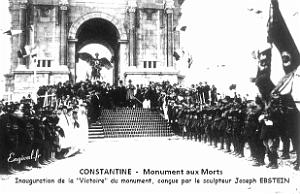 Constantine - Monument aux Morts - Inauguration Statue La Victoire de Constantine